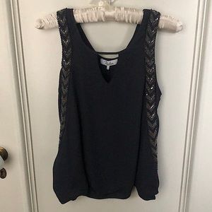 Parker Raphael Beaded Draped Sleeveless Top